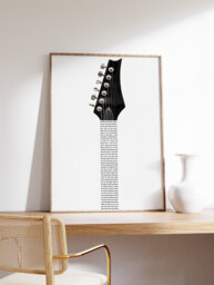 Custom Guitar Lyrics Print, Personalised Music Poster, Customizable Gift, Anniversary Wedding A1/A2/A3/A4 - thumbnail 1