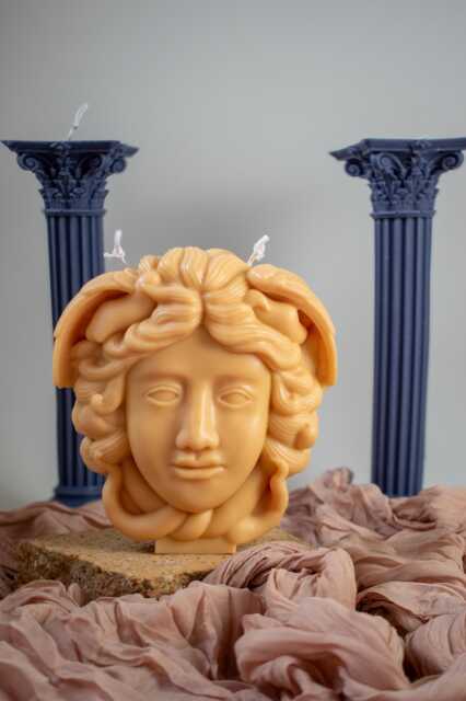 Medusa Candle Handcrafted Soy & Bee Wax Greek Goddess Decor - image 1