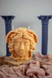 Medusa Candle Handcrafted Soy & Bee Wax Greek Goddess Decor - thumbnail 1