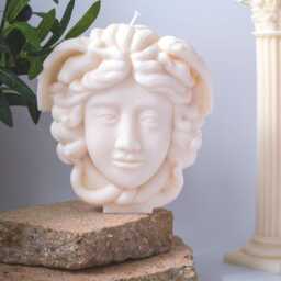 Medusa Candle Handcrafted Soy & Bee Wax Greek Goddess Decor - thumbnail 3