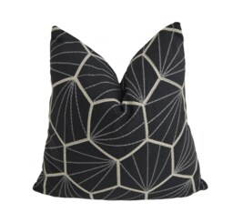 Scion - Aikyo Midnight Scandi & Japanese Geometric Embroidered Cushion Cover Handmade Throw Pillow Designer Home Decor - thumbnail 1