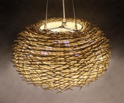 Cane Bird Nest Pendant Lights-Cane Lamp Fixtures-Rustic Lamps-Hanging Lamp-Countryside Lamps-Home Decoration-3 X Lamp Holders-110-240V - thumbnail 1