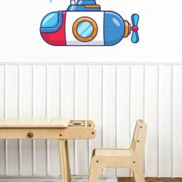 Submarine Wall Sticker , Nautical Nursery Ocean Decal Under The Sea For Kids Room Life - thumbnail 3