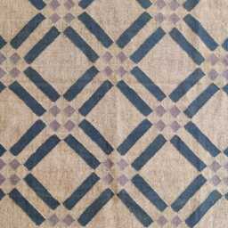 Geometric Wool Jute Flatweave Rug in Beige & Blue - Modern Handwoven Area - thumbnail 3