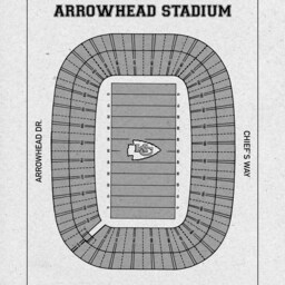 Vintage Arrowhead Stadium Seating Chart Print Kansas City Chiefs Art - thumbnail 3