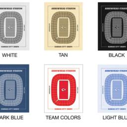 Vintage Arrowhead Stadium Seating Chart Print Kansas City Chiefs Art - thumbnail 2