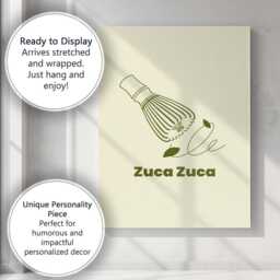 Minimalist Matcha Bamboo Whisk Kitchen Line Art Canvas Wall Print Decor Picture Ready To Hang - thumbnail 3