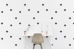 Plus Sign Wall Decal Positive Kids Room Wall Sticker Living Bedroom Office Pattern Wallpaper Vinyl Decals Stickers Home Decor - thumbnail 1