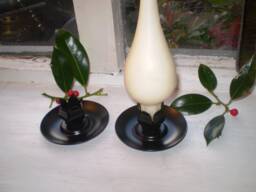 2 Black Iron Candle Holders, For Dinner Candles Or Teardrop Candles, Holds Your Candles Secure - thumbnail 1