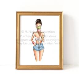 Ice Cream Queen - Choose Your Hair Color/Skintone Fashion Illustration Print - thumbnail 2
