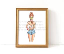 Ice Cream Queen - Choose Your Hair Color/Skintone Fashion Illustration Print - thumbnail 1