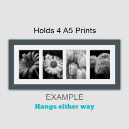 Multi Photo Picture Frame - Holds 4 A5 Prints Or Photos in A 29mm Dark Grey Wood Grain - thumbnail 3