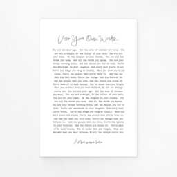 Personalised Poem Print. Use Your Own Words. Custom Made. Handmade Lyrics Poster Wedding Anniversary Funeral Reading Gift 8x10, A4, A3 - thumbnail 3