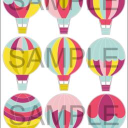 Hot Air Balloons Wall Art Sticker Kit Decal Mural Graphic Cute Nursery Pack Of 9 - thumbnail 3