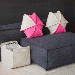 Set Of 2 Hexagon Pillow/Pink Colourful Living Room Decor Modern 18 - thumbnail 3