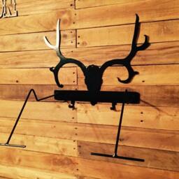 Cowboy Hat Rack - Racks Cowboy Western Metal Wall Art Hunting Deer Skull - thumbnail 3