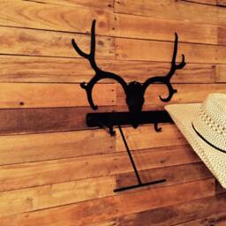 Cowboy Hat Rack - Racks Cowboy Western Metal Wall Art Hunting Deer Skull - thumbnail 4