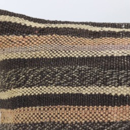 Pillow Cover Striped Brown Boho Sham 10x20 Turkish Lumbar Cushion Vintage Kilim Throw Pillows Sp2550-1629 - thumbnail 2