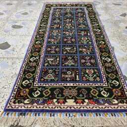 Handmade Afghan Wool Runner Rug Colorful Geometric Tribal Design, 2x5 - thumbnail 4