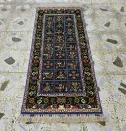 Handmade Afghan Wool Runner Rug Colorful Geometric Tribal Design, 2x5 - thumbnail 1