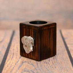 Rhodesian Ridgeback - Wooden Candlestick With Dog, Souvenir, Decoration, Limited Edition, Collection - thumbnail 2