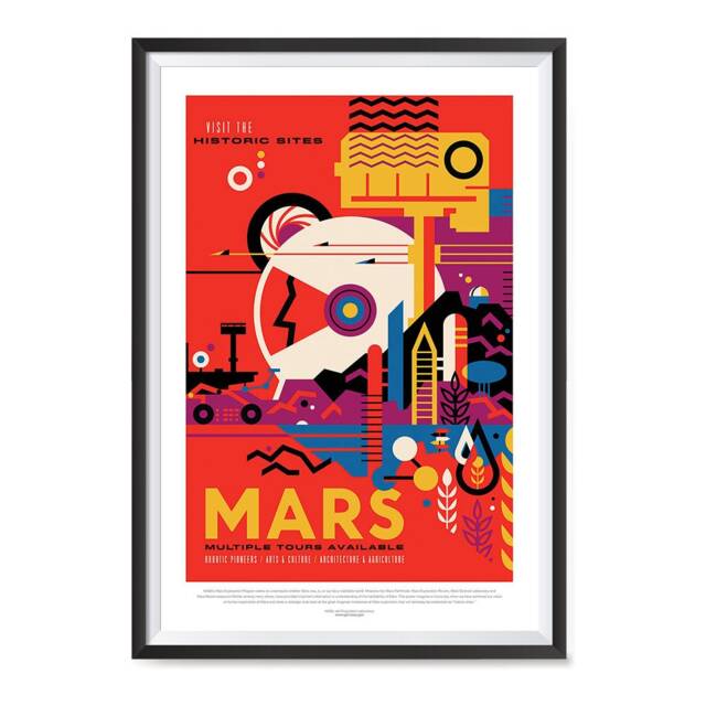 Nasa Space Tourism Posters - Wall Art For Home, Office, School, Classroom Mars Visit The Historic Sites Multiple Tours Available - image 1