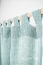Linen Tab Top Curtain Panel - Natural Stonewashed Semi Sheer Drape For Living Room Or Bedroom Custom Curtains Window Treatment 1