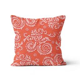 Coral Cushion Cover-Geometric Pillow Case-Floral Case-Modern Cover-Gift For Her Cushion-Handmade Material - thumbnail 2