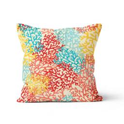 Coral Cushion Cover-Geometric Pillow Case-Floral Case-Modern Cover-Gift For Her Cushion-Handmade Material - thumbnail 3