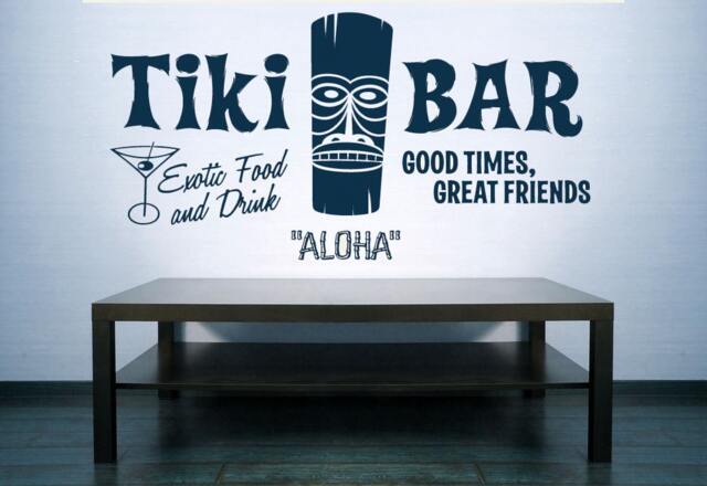 Tiki Bar Sign, Wall Decal, Tropical Decor, Aloha Design, Polynesian Artwork, Hawaii Art, Hawaiian Retro Home - image 1