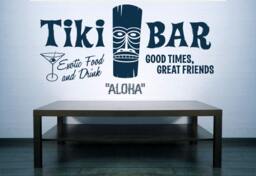 Tiki Bar Sign, Wall Decal, Tropical Decor, Aloha Design, Polynesian Artwork, Hawaii Art, Hawaiian Retro Home - thumbnail 1