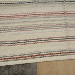 Soft Color Striped Kilim Rug 8'x10' Feet 240x300 cm Turkish Handmade Flatweave Ethnic Traditional Stripe Anatolian Large Wool - thumbnail 3
