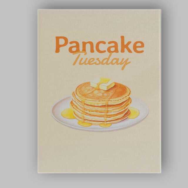 Classic Pancake Tuesday Breakfast Typography Canvas Wall Art Print Decor Picture Ready To Hang - image 1