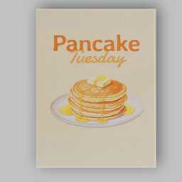 Classic Pancake Tuesday Breakfast Typography Canvas Wall Art Print Decor Picture Ready To Hang - thumbnail 1