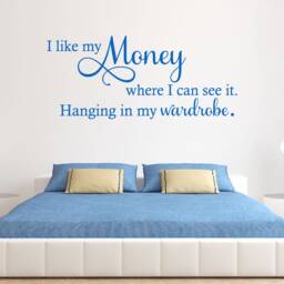 Funny Money Quote Wall Decal Home Decor Sticker - thumbnail 2