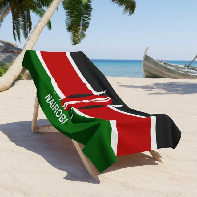 Kenya Beach Towel, Kenya Flag Towel, Of Kenya, Beach Tovel, Country Gift, Gift - image 1