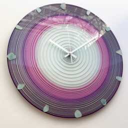 Purple Spiral Glass Wall Clock Modern Art Home Decor - thumbnail 2