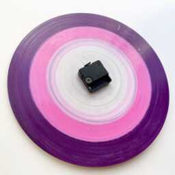 Purple Spiral Glass Wall Clock Modern Art Home Decor - thumbnail 3