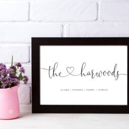 Family Name Print, Wedding Gift, Engagement Personalised Anniversary 1st Gift - Unframed Print - thumbnail 2