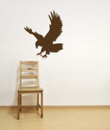Eagle Wall Decal, Bald Silhouette, Wildlife Decor, Bird Of Prey, Patriotic Nature Art