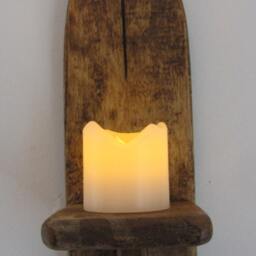 Pair Of Gothic Style Wall Sconce Led Candle Holders With Carved Cross/Crucifix Decoration , Various Sizes Available - thumbnail 3