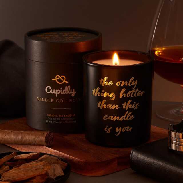 Tobacco, Oak & Cognac Scented Candle - Romantic Gift For Him - image 1