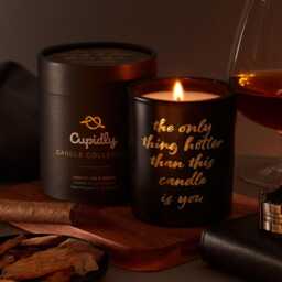 Tobacco, Oak & Cognac Scented Candle - Romantic Gift For Him - thumbnail 1