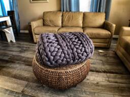 Chunky Knit Blanket, Knitted Blanket, Wool Merino Wool, Yarn, Throw, Throw Blanket - thumbnail 1