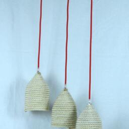 Pendant Light - Rope Driftwood Red Fabric Cable Home Decor Dinning Room Pendant One Of A Kind - thumbnail 2