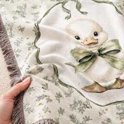 Custom Duckling Woven Blanket, Personalized Baby Name Throw, Cute Duck Nursery Woodland Decor - thumbnail 2