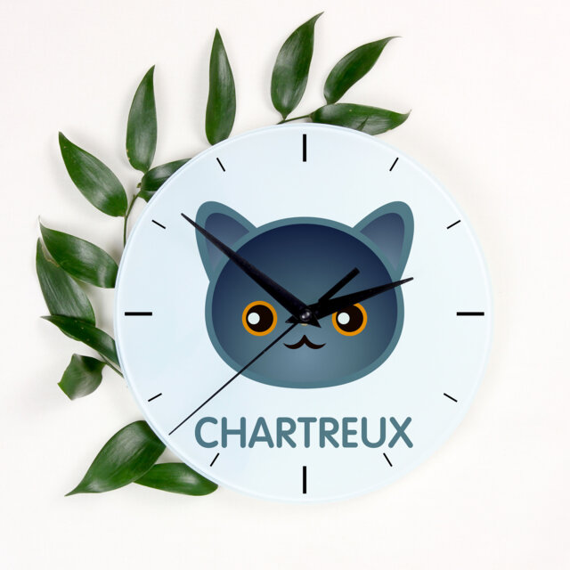 A Clock With A Chartreux Cat. New Collection The Cute Art-Dog Cat - image 1