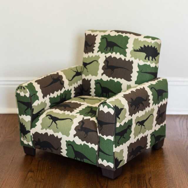 Personalized Child's Upholstered Rocking Chair/Chair - Dinosaurs Green/Brown - image 1
