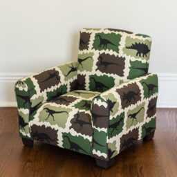 Personalized Child's Upholstered Rocking Chair/Chair - Dinosaurs Green/Brown - thumbnail 1