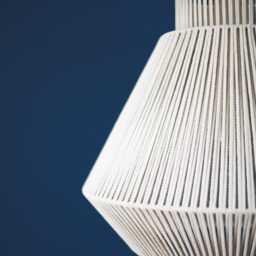 Modern Woven Pendant Light, Handmade Beige Chandelier, Scandinavian Ceiling Lamp, Japandi Hanging Light Fixture - thumbnail 3